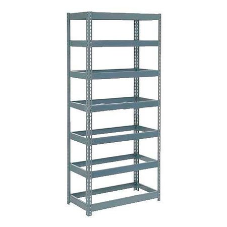 GLOBAL INDUSTRIAL Extra Heavy Duty Shelving 36W x 18D x 84H With 7 Shelves, No Deck, Gray B2297308
